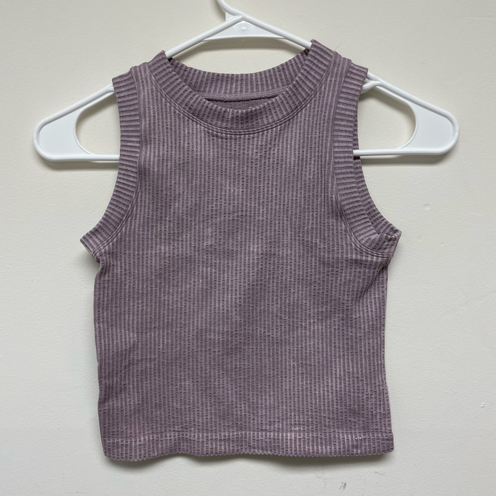 Aura Purple Ribbed High Neck Tank Top Size Small/Medium, Never Been Worn